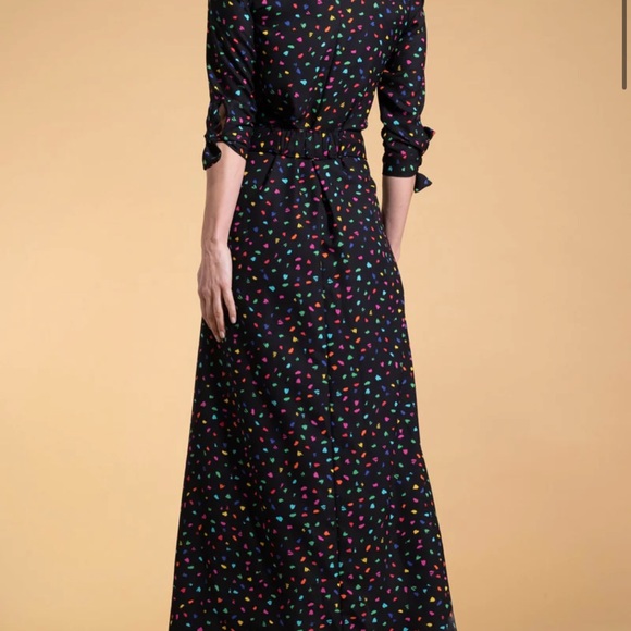 Dancing Leopard Dove Maxi Shirt Dress Abstract Confetti Print - Picture 3 of 7